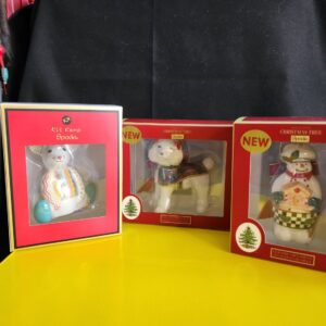 Adorable Kit Kemp ornaments. Made in England. Sell for $40 each on line. Selling 3 for $40