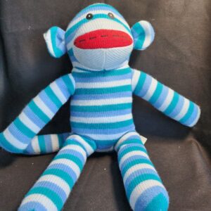 Knit sock monkey face.